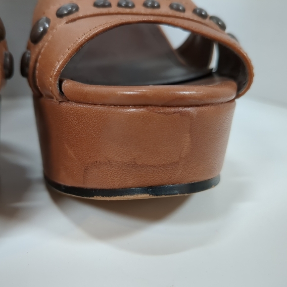 Vince Camuto brown studded wedge sandals, size 10 - Picture 4 of 12